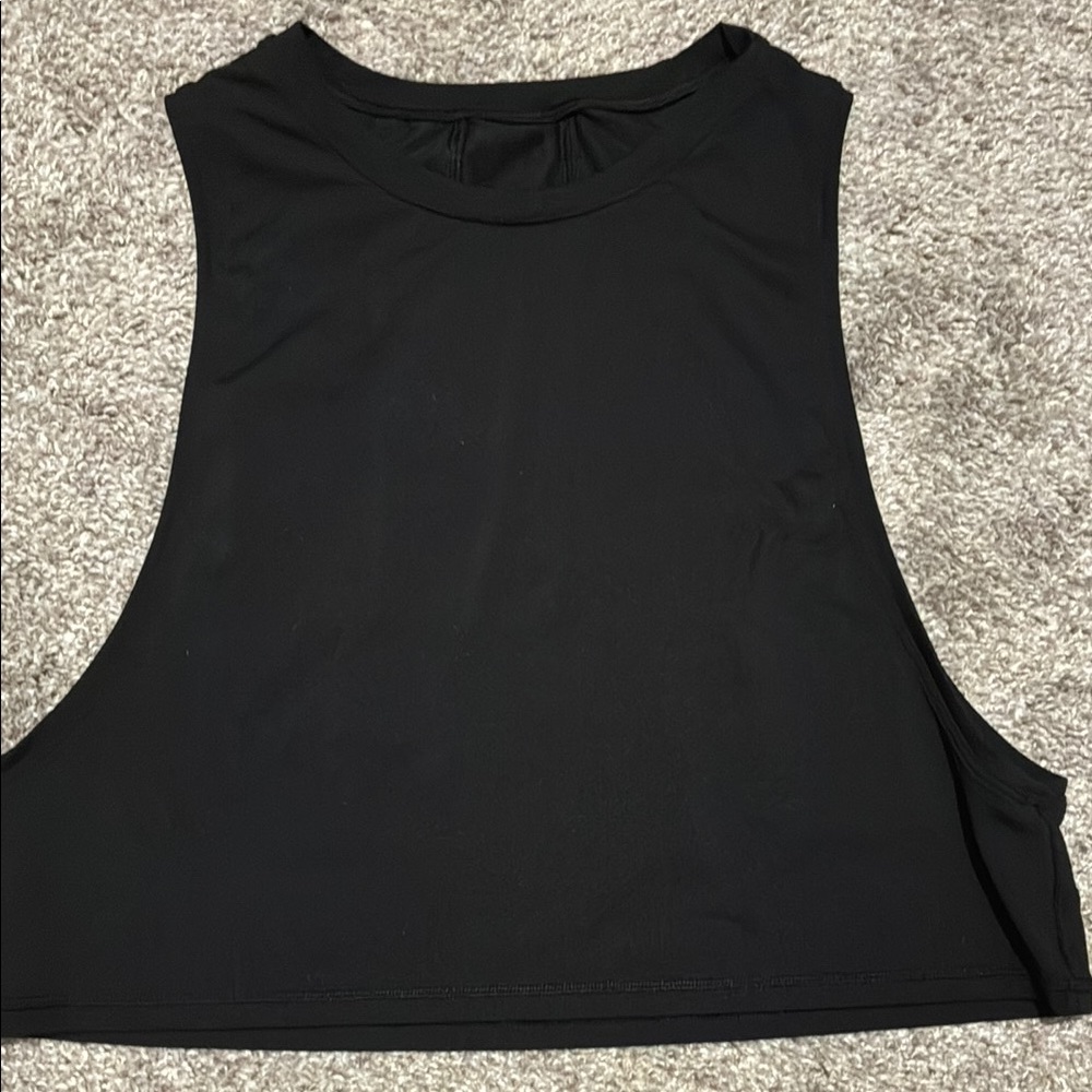 Lululemon Athletica Black Sleeveless Muscle Crop Top
